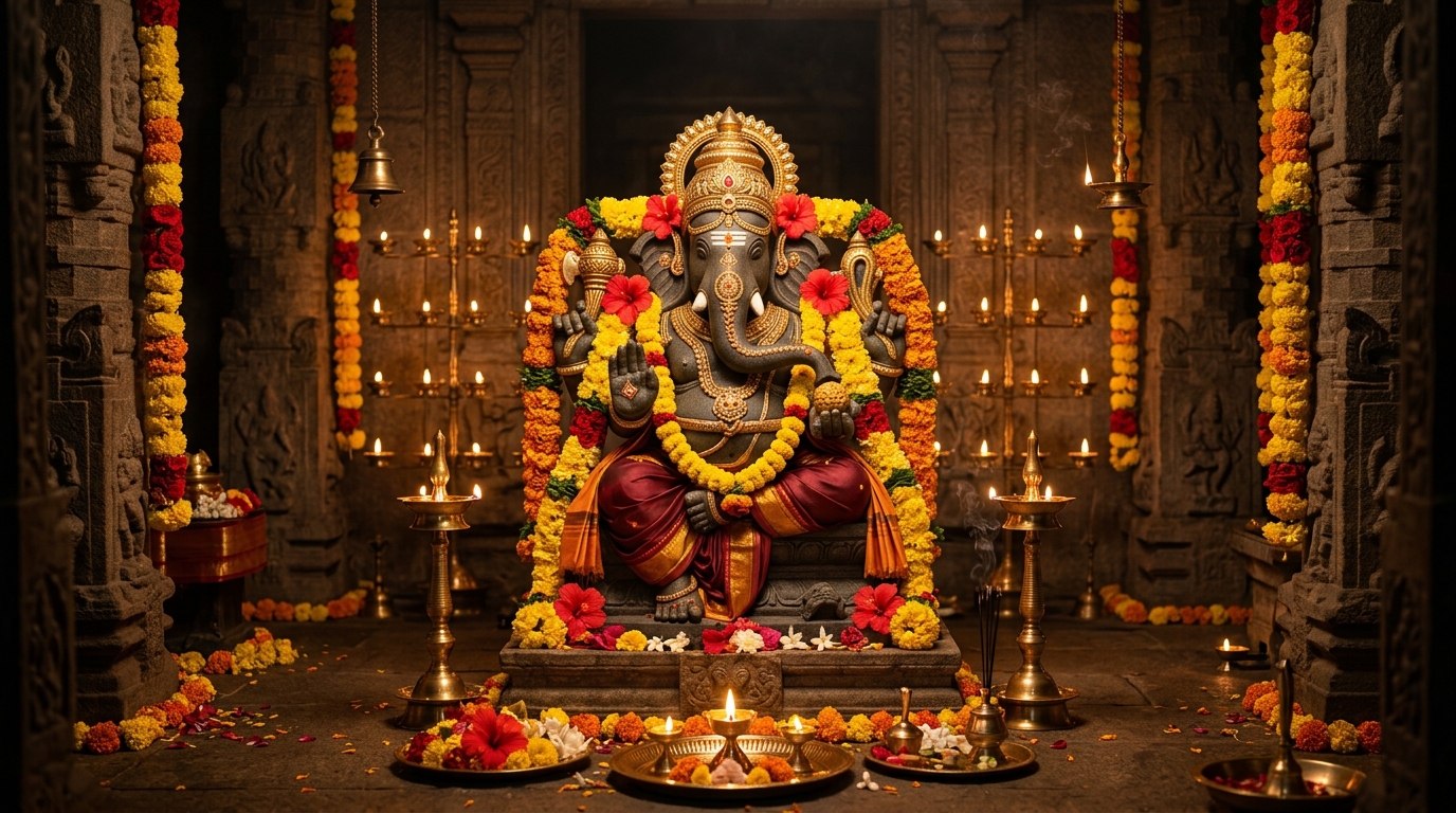 Sri Ganesha Ashtothram 108 Names in Telugu and Sanskrit